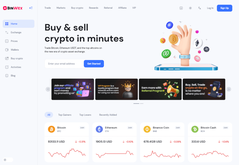 BinWex homepage