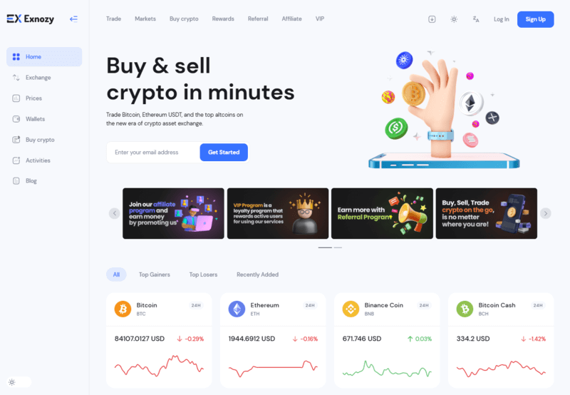 Exnosy homepage