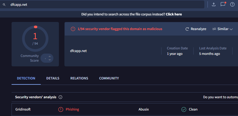 dfcapp.net scam pishing